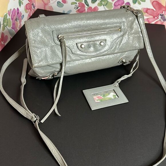 💯Authentic Balenciaga Silver Metalic Crossbody🍀 - Picture 3 of 17